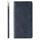 For iPhone 14 Braided Embossed Strong Magnetic Leather Phone Case(Blue) - 3