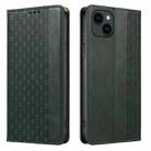 For iPhone 14 Braided Embossed Strong Magnetic Leather Phone Case(Green) - 2