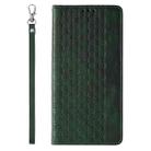 For iPhone 14 Braided Embossed Strong Magnetic Leather Phone Case(Green) - 3