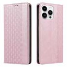 For iPhone 14 Pro Braided Embossed Strong Magnetic Leather Phone Case(Rose Gold) - 2