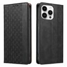 For iPhone 13 Pro Braided Embossed Strong Magnetic Leather Phone Case(Black) - 2