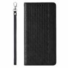 For iPhone 13 Pro Braided Embossed Strong Magnetic Leather Phone Case(Black) - 3