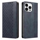 For iPhone 13 Pro Braided Embossed Strong Magnetic Leather Phone Case(Blue) - 2