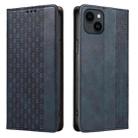 For iPhone 13 Braided Embossed Strong Magnetic Leather Phone Case(Blue) - 2