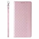For iPhone 13 Braided Embossed Strong Magnetic Leather Phone Case(Rose Gold) - 3