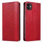 For iPhone 12 / 12 Pro Braided Embossed Strong Magnetic Leather Phone Case(Red) - 2