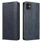 For iPhone 12 / 12 Pro Braided Embossed Strong Magnetic Leather Phone Case(Blue) - 2