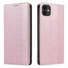 For iPhone 12 / 12 Pro Braided Embossed Strong Magnetic Leather Phone Case(Rose Gold) - 2