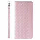 For iPhone 12 / 12 Pro Braided Embossed Strong Magnetic Leather Phone Case(Rose Gold) - 3