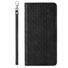 For iPhone 12 Pro Max Braided Embossed Strong Magnetic Leather Phone Case(Black) - 3