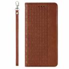 For iPhone 12 Pro Max Braided Embossed Strong Magnetic Leather Phone Case(Brown) - 3