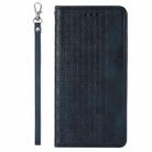 For iPhone 12 Pro Max Braided Embossed Strong Magnetic Leather Phone Case(Blue) - 3