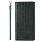 For iPhone 12 Pro Max Braided Embossed Strong Magnetic Leather Phone Case(Green) - 3