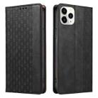 For iPhone 11 Pro Max Braided Embossed Strong Magnetic Leather Phone Case(Black) - 2