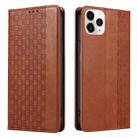 For iPhone 11 Pro Max Braided Embossed Strong Magnetic Leather Phone Case(Brown) - 2