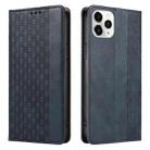 For iPhone 11 Pro Max Braided Embossed Strong Magnetic Leather Phone Case(Blue) - 2