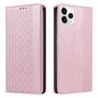 For iPhone 11 Pro Max Braided Embossed Strong Magnetic Leather Phone Case(Rose Gold) - 2