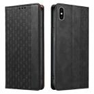 For iPhone X / XS Braided Embossed Strong Magnetic Leather Phone Case(Black) - 2