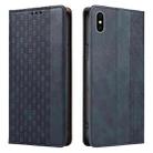 For iPhone X / XS Braided Embossed Strong Magnetic Leather Phone Case(Blue) - 2