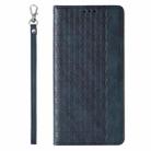 For iPhone XR Braided Embossed Strong Magnetic Leather Phone Case(Blue) - 3