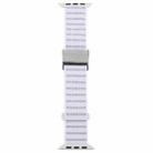 For Apple Watch 46mm / 49mm / 45mm / 44mm Magnetic Buckle Reflective Nylon Watch Band(White) - 2
