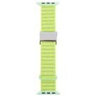 For Apple Watch 46mm / 49mm / 45mm / 44mm Magnetic Buckle Reflective Nylon Watch Band(Green) - 2