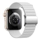 For Apple Watch 42mm / 41mm / 40mm / 38mm Magnetic Buckle Reflective Nylon Watch Band(White) - 1