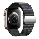 For Apple Watch 42mm / 41mm / 40mm / 38mm Magnetic Buckle Reflective Nylon Watch Band(Black) - 1