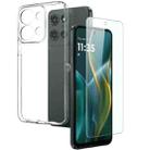 For Motorola Moto G 2025 5G NORTHJO 2 in 1 TPU Phone Case Screen Protector Tempered Glass Film(Clear) - 1