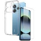 For Xiaomi Redmi Note 14 4G 164.84mm NORTHJO 2 in 1 TPU Phone Case Screen Protector Tempered Glass Film(Clear) - 1