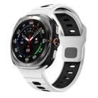 For Samsung Galaxy Watch Ultra 47mm Horizontal Stripes Reverse Buckle Silicone Watch Band(White Black) - 1