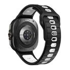 For Samsung Galaxy Watch Ultra 47mm Horizontal Stripes Reverse Buckle Silicone Watch Band(Black White) - 2