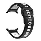 For Samsung Galaxy Watch Ultra 47mm Horizontal Stripes Reverse Buckle Silicone Watch Band(Black White) - 3