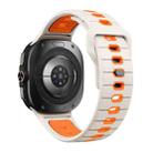 For Samsung Galaxy Watch Ultra 47mm Horizontal Stripes Reverse Buckle Silicone Watch Band(Starlight Orange) - 2