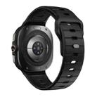 For Samsung Galaxy Watch Ultra 47mm Horizontal Stripes Reverse Buckle Silicone Watch Band(Pure Black) - 2