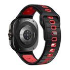 For Samsung Galaxy Watch Ultra 47mm Horizontal Stripes Reverse Buckle Silicone Watch Band(Black Red) - 2