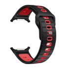 For Samsung Galaxy Watch Ultra 47mm Horizontal Stripes Reverse Buckle Silicone Watch Band(Black Red) - 3