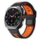 For Samsung Galaxy Watch Ultra 47mm Horizontal Stripes Reverse Buckle Silicone Watch Band(Black Orange) - 1
