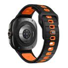 For Samsung Galaxy Watch Ultra 47mm Horizontal Stripes Reverse Buckle Silicone Watch Band(Black Orange) - 2