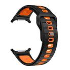 For Samsung Galaxy Watch Ultra 47mm Horizontal Stripes Reverse Buckle Silicone Watch Band(Black Orange) - 3