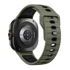For Samsung Galaxy Watch Ultra 47mm Horizontal Stripes Reverse Buckle Silicone Watch Band(Army Green Black) - 2