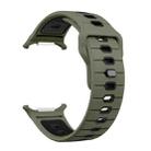 For Samsung Galaxy Watch Ultra 47mm Horizontal Stripes Reverse Buckle Silicone Watch Band(Army Green Black) - 3