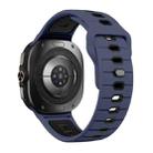 For Samsung Galaxy Watch Ultra 47mm Horizontal Stripes Reverse Buckle Silicone Watch Band(Midnight Blue Black) - 2