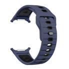 For Samsung Galaxy Watch Ultra 47mm Horizontal Stripes Reverse Buckle Silicone Watch Band(Midnight Blue Black) - 3