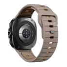 For Samsung Galaxy Watch Ultra 47mm Horizontal Stripes Reverse Buckle Silicone Watch Band(Olive Coffee) - 2