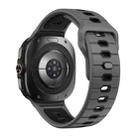 For Samsung Galaxy Watch Ultra 47mm Horizontal Stripes Reverse Buckle Silicone Watch Band(Coal Black) - 2