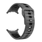For Samsung Galaxy Watch Ultra 47mm Horizontal Stripes Reverse Buckle Silicone Watch Band(Coal Black) - 3