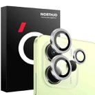 For Xiaomi Redmi Note 14 4G 164.84mm NORTHJO Camera Lens Protector CD Metal Ring Tempered Glass Film(Silver) - 1