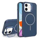 For iPhone 11 Organic Silicone Lens Holder MagSafe Phone Case(Blue) - 1