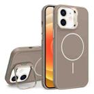 For iPhone 12 Organic Silicone Lens Holder MagSafe Phone Case(Desert Gold) - 1